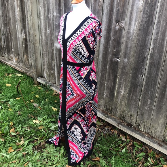 Laundry By Shelli Segal Multi patterned Dress w/Front Split! Fits like 6-8 or M. - Picture 3 of 8